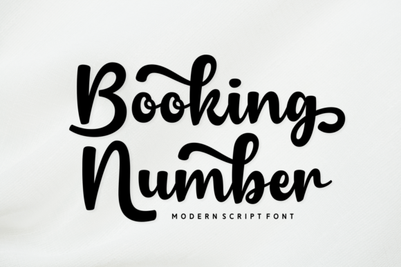 Booking Number Font: A Modern Script for Handmade Brands