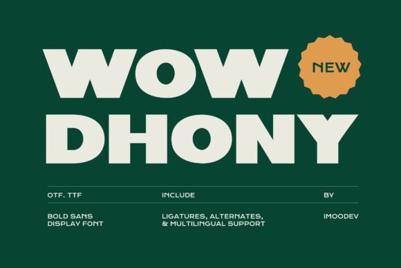 Wow Dhony: Bold Sans Serif for Impactful Design